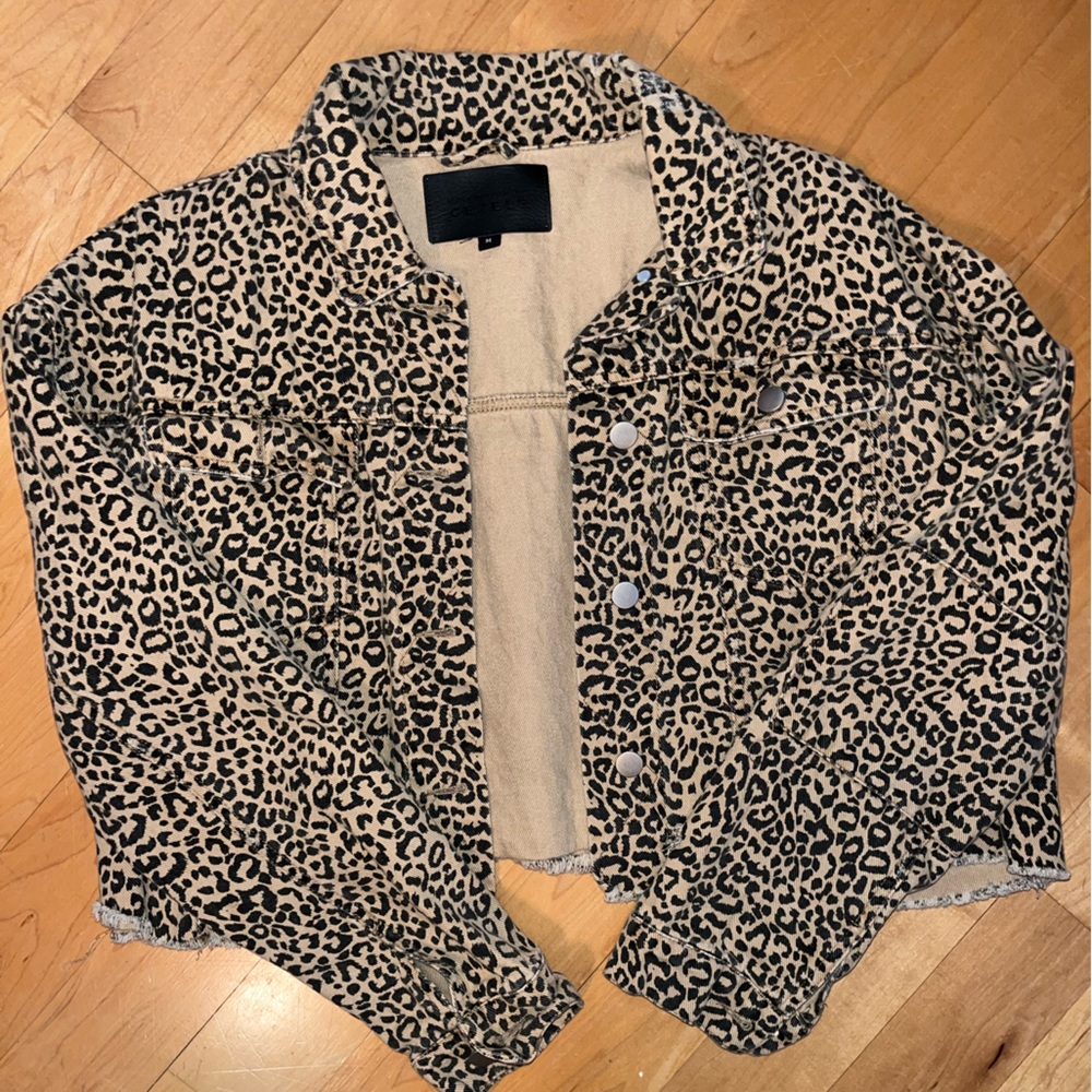 Denim jacket- cheetah print